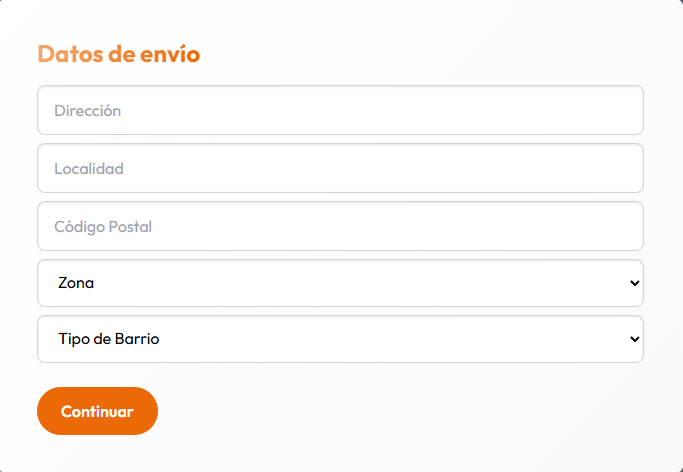Datos de envío